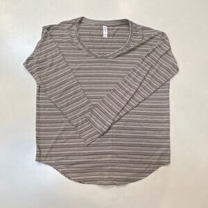 Athleta Cloudlight Stratus Black Ivory Stripe Long Sleeve - Small